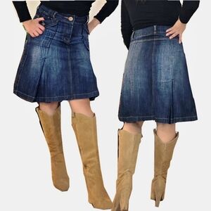 Y2K Grunge Revival Tristan & Iseut Cargo Denim Skirt Low Rise Skirt US4